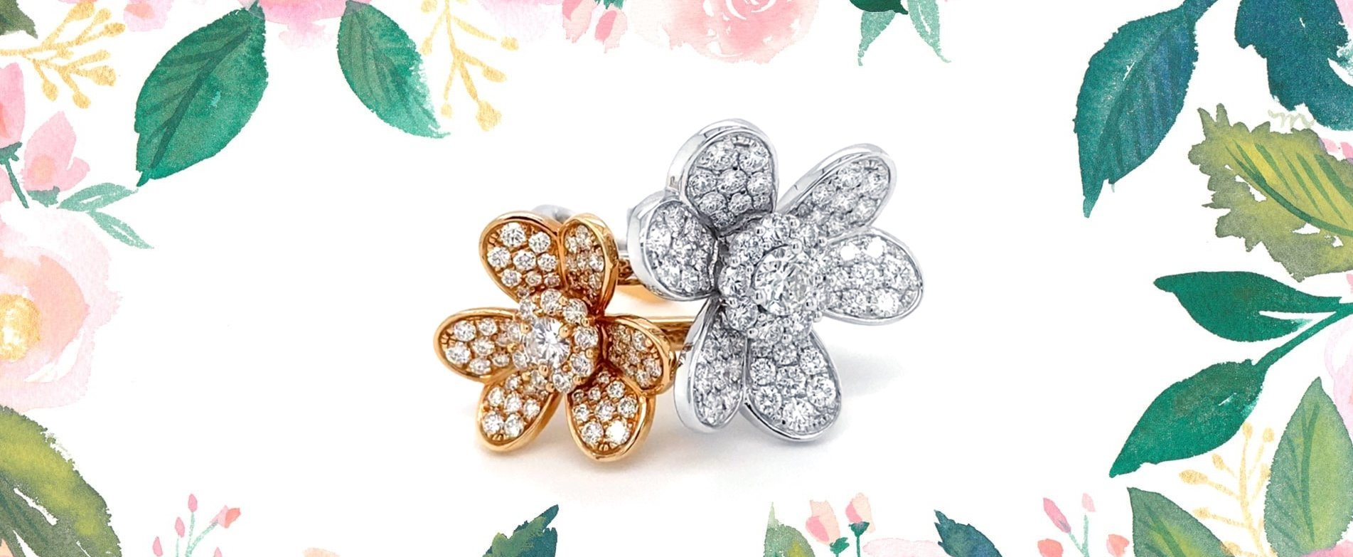 CH Collection - Diamond Flower Jewelry