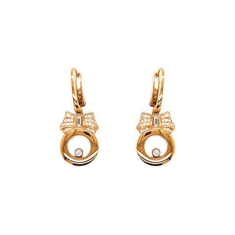 Chopard Happy Diamonds Dangling Earrings with Bow-Chopard Happy Diamonds Dangling Earrings with Bow - 835020 - 5201