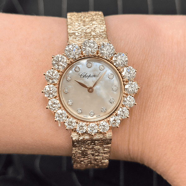 Chopard Styling Ladies Floating Diamonds 35mm Wristwatch in Mother of pearl The Chopard Happy Hearts. A mother-of-pearl dial, three  main image 4