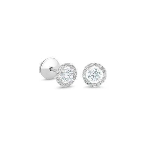 De Beers Aura Round Brilliant Diamond Stud Earrings-De Beers Aura Round Brilliant Diamond Stud Earrings - E102190