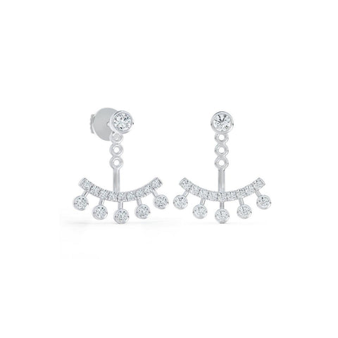 De Beers Dewdrop Jacket Earrings-De Beers Dewdrop Jacket Earrings - E103454 - De Beers Dewdrop Jacket Earrings in 18 karat white gold with diamonds totaling 0.78 carats.