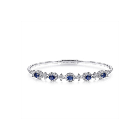 Gabriel & Co. Diamond & Sapphire Bangle-Gabriel & Co. Diamond & Sapphire Bangle - BG4447-62W45SA