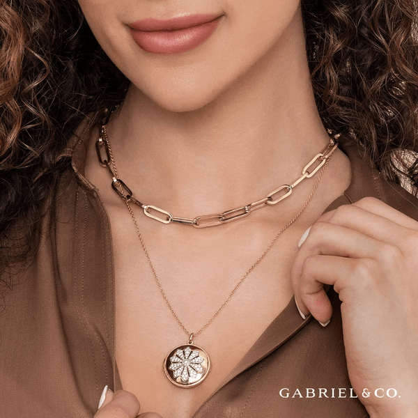 Gabriel & Co. Paper Clip Chain Necklace NK6820H-17Y4JJJ