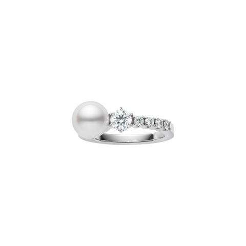 Mikimoto Akoya Cultured Pearl & Diamond Ring-Mikimoto Akoya Cultured Pearl & Diamond Ring - MRQ10113ADXP0006