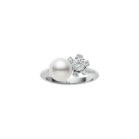 Mikimoto Akoya Cultured Pearl & Diamond Ring-Mikimoto Akoya Cultured Pearl & Diamond Ring - MRQ10114ADXP0004