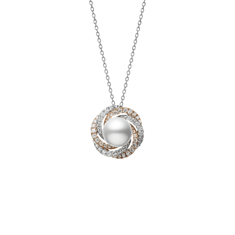 Mikimoto Circle White South Sea Cultured Pearl and Diamond Circle Pendant-Mikimoto Circle White South Sea Cultured Pearl and Diamond Circle Pendant MPQ10142NDXC