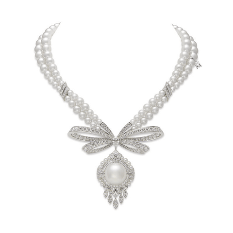 Mikimoto Jeux de Rubans Akoya Cultured Pearl & Diamond Double Row Necklace-Mikimoto Jeux de Rubans Akoya Cultured Pearl & Diamond Double Row Necklace - MNQ10111ZDXW