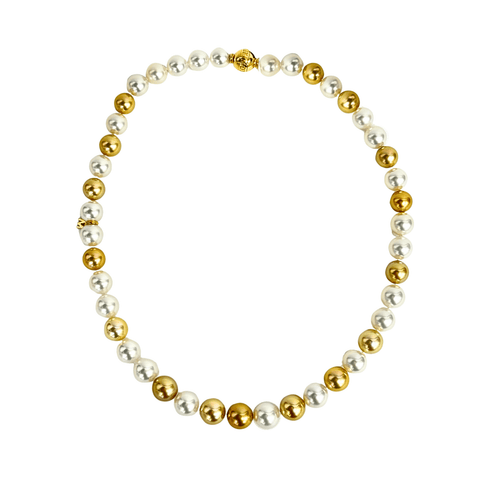 Mikimoto White and Golden South Sea Pearl Strand Necklace-Mikimoto White and Golden South Sea Pearl Strand Necklace - MNS10516ZRX04366