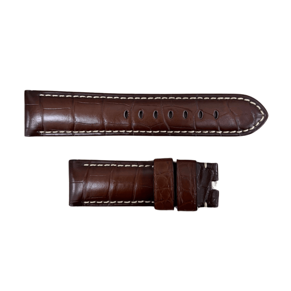 Panerai Brown Alligator Strap Beige Stitching 24/22mm - MXE0DJ4B