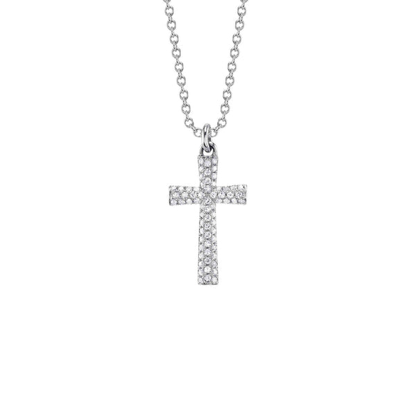 Shy Creation Diamond Pave Cross Necklace 0.14 CT - SC55027931