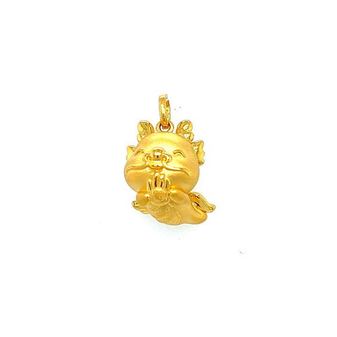 24K Gold Year of the Dragon Pendant-24K Gold Year of the Dragon Pendant - CM23854-R