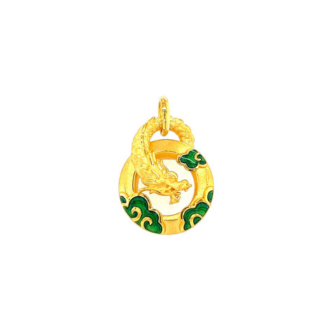 24K Gold Year of the Dragon Pendant - CM33289-R