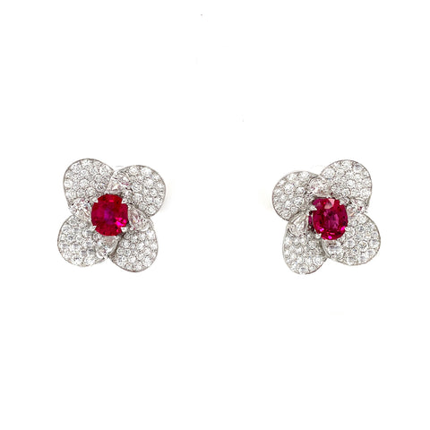 Ruby Diamond Earrings-Ruby Diamond Earrings