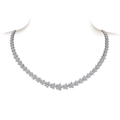 A Link 18K White Gold Star Diamond Necklace-A Link 18K White Gold Star Diamond Necklace -