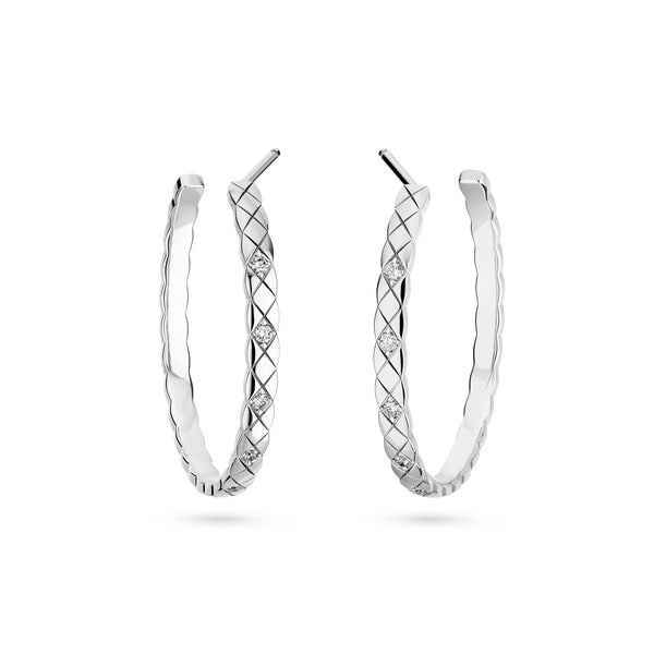 Crushed diamond hoop earrings Clearance