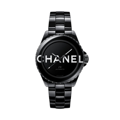 CHANEL J12 WANTED de CHANEL Watch, 38 mm-CHANEL J12 WANTED de CHANEL Watch, 38 mm - H7418 - CHANEL J12 WANTED de CHANEL Watch in a 38 mm black ceramic case with black dial on black ceramic bracelet, featuring an automatic movement.