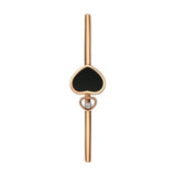 Chopard Happy Hearts Onyx Bangle-Chopard Happy Hearts Bracelet in 18 karat rose gold with onyx and one moving diamond.