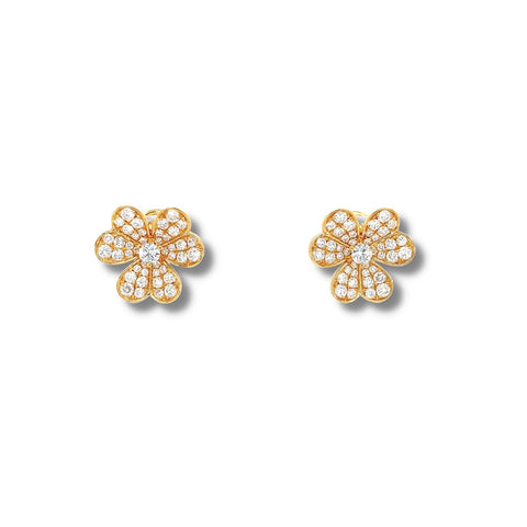 Clover Diamond Stud Earrings-Clover Diamond Stud Earrings - DETIJ01624