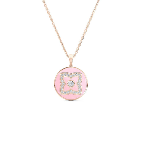 De Beers Enchanted Lotus Pink Enamel Necklace-De Beers Enchanted Lotus Pink Enamel Necklace - N1034900045