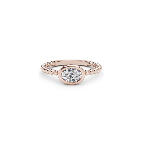 De Beers Forevermark Tribute™ Collection Diamond Oval Beaded Ring-De Beers Forevermark Tribute™ Collection Diamond Oval Beaded Ring - NKFMT3021.33-RG