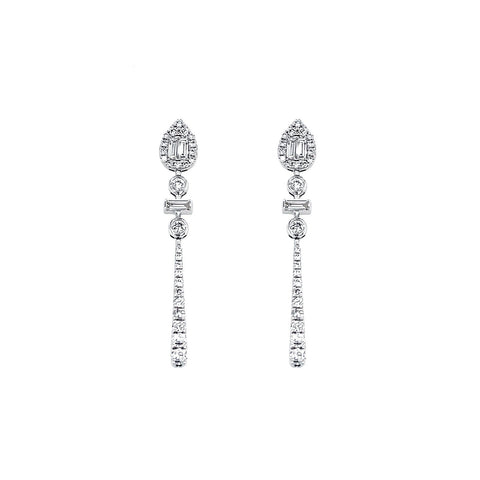 Diamond Drop Earrings-Diamond Drop Earrings - DERDI00448