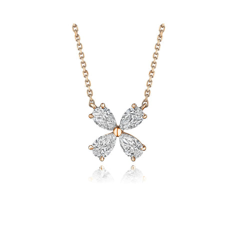 Diamond Flower Necklace-Diamond Flower Necklace - 43308