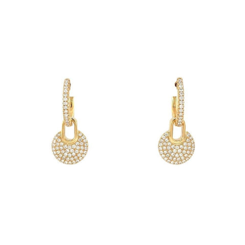 Diamond Huggie Earrings with Charms-Diamond Huggie Earrings with Charms - DEDRA05050