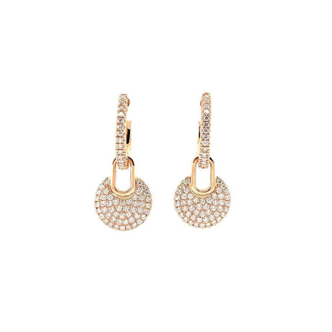 Diamond Huggie Earrings with Charms-Diamond Huggie Earrings with Charms - DEDRA05069