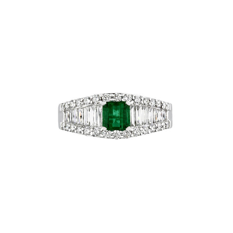Emerald Diamond Ring-Emerald Diamond Ring - ERNEL00224