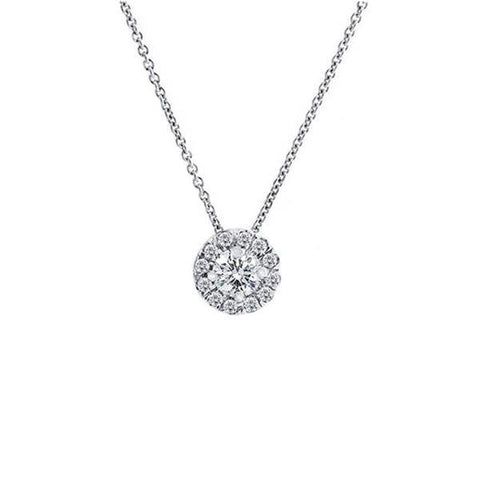 De Beers Forevermark Halo Diamond Necklace-Forevermark Halo Diamond Necklace -