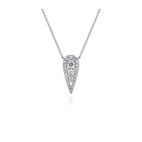 Gabriel & Co. Inverted Teardrop Diamond Pendant Necklace-Gabriel & Co. Inverted Teardrop Diamond Pendant Necklace - NK6013W45JJ