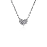 Gabriel & Co. White Gold PAve Diamond Pendant Heart Necklace-Gabriel & Co. White Gold PAve Diamond Pendant Heart Necklace - NK5450W45JJ