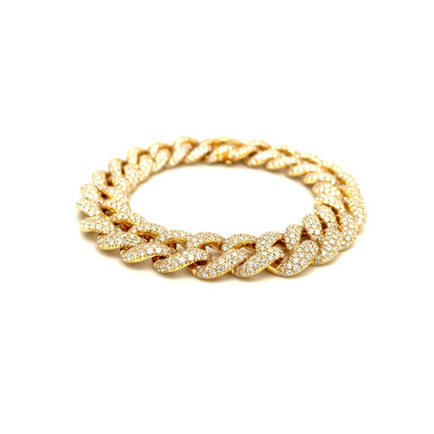 Gold Diamond Link Bracelet-Gold Diamond Link Bracelet - DBDRA01900