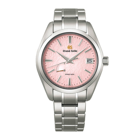 Grand Seiko Heritage Spring Drive SBGA497-Grand Seiko Heritage SBGA497 - Grand Seiko Heritage SBGA497 in a 41mm titanium case with pink pattern dial on titanium bracelet, featuring a date display and Spring Drive movement. Limited to 1,500 pieces.