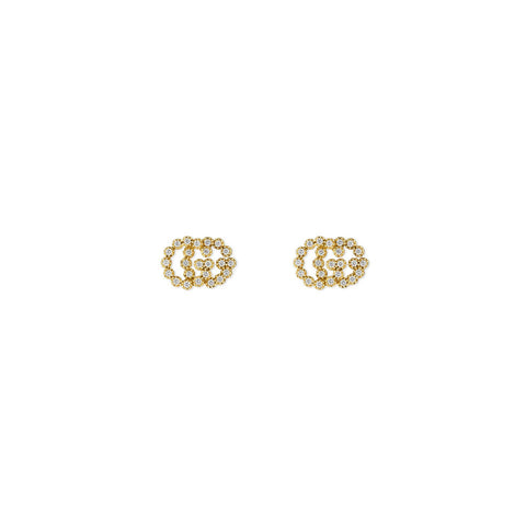 Gucci GG Running Stud Earrings with Diamonds -