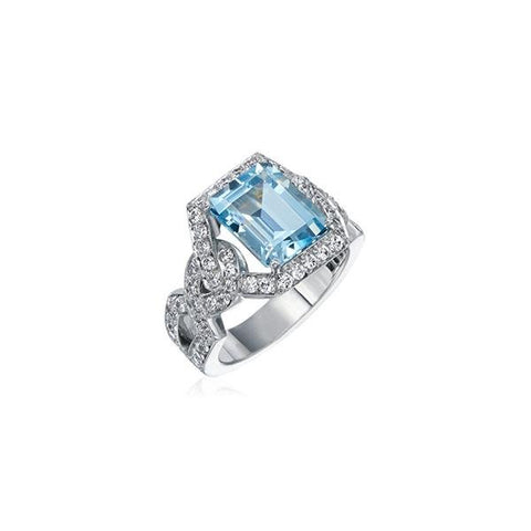 Gumuchian Aquamarine Diamond Ring-Gumuchian Aquamarine Diamond Ring -