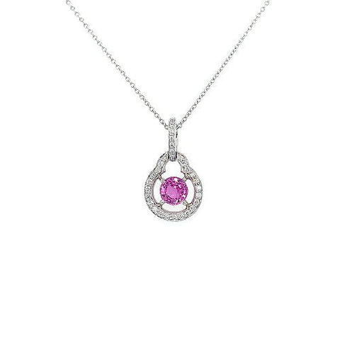 Gumuchian Pink Sapphire Diamond Pendant and Chain-Gumuchian Pink Sapphire Diamond Pendant and Chain - SNGUM00046