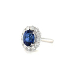 Halo Sapphire Diamond Ring-Halo Sapphire Diamond Ring - SREDW00489