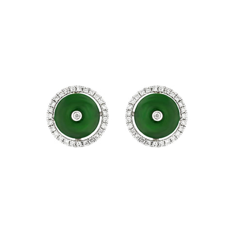 Jade Disc Earrings-Jade Disc Earrings - OENEL00356