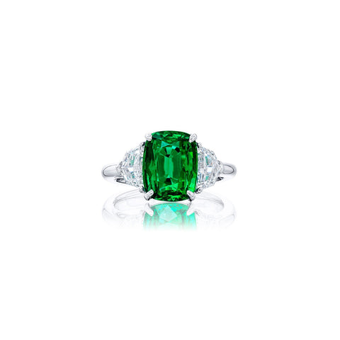 JB Star Platinum Emerald Diamond Ring-JB Star Platinum Emerald Diamond Ring -