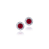 JB Star Ruby and Diamond Stud Earrings-JB Star Ruby and Diamond Stud Earrings -