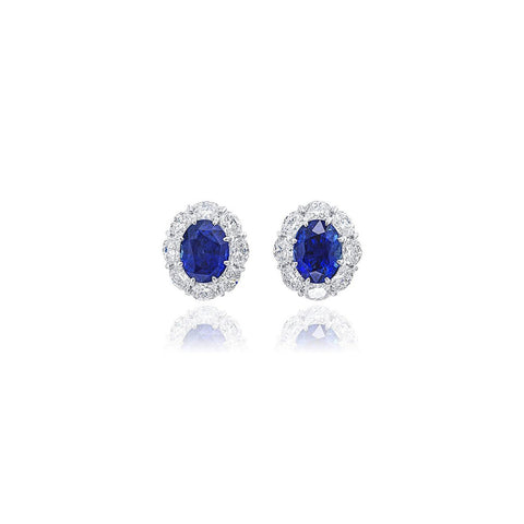JB Star Sapphire Diamond Earrings-JB Star Sapphire Diamond Earrings -