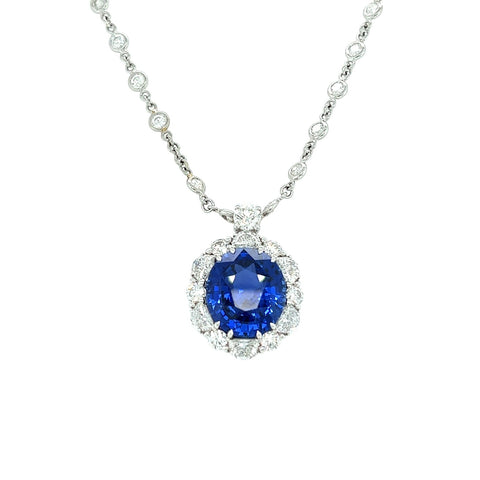 JB Star Sapphire Diamond Necklace-JB Star Sapphire Diamond Necklace - SNJBS00125