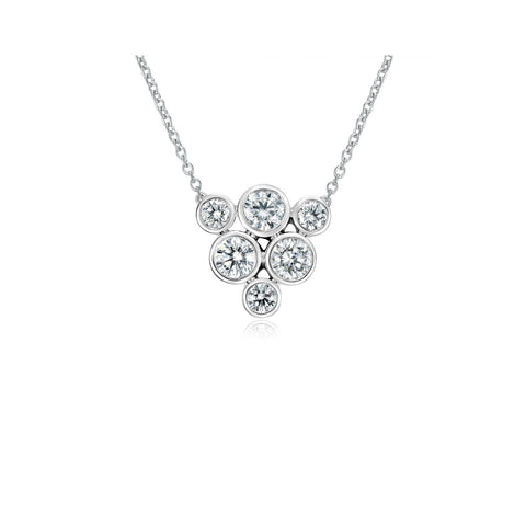 Memoire Cluster Diamond Necklace-Memoire Cluster Diamond Necklace -