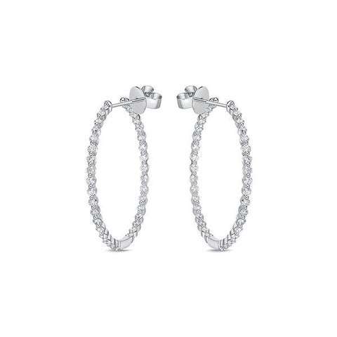 Memoire Diamond Hoop Earrings-Memoire Diamond Hoop Earrings -