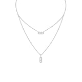 Messika Move Uno 2 Rows Pave Necklace-Messika Move Uno 2 Rows Pave Necklace -