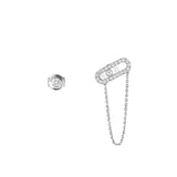 Messika Uno Chain and Stud Earrings-Messika Uno Chain and Stud Earrings - 12146-WG