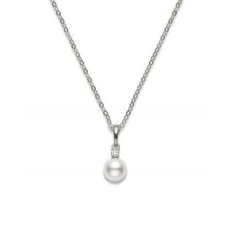 Mikimoto Akoya Cultured Pearl Diamond Necklace-Mikimoto Akoya Cultured Pearl Diamond Necklace - PPS753DW