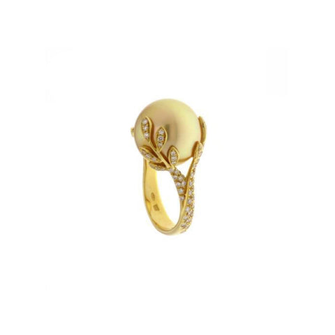Mikimoto Golden South Sea Cultured Pearl Ring-Mikimoto Golden South Sea Cultured Pearl Ring - PRE615GDK2938