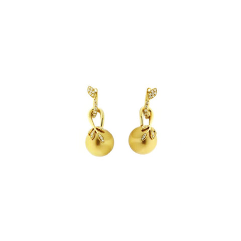 Mikimoto Golden South Sea Pearl Diamond Earrings-Mikimoto Golden South Sea Pearl Diamond Earrings - PEE797GDK4767